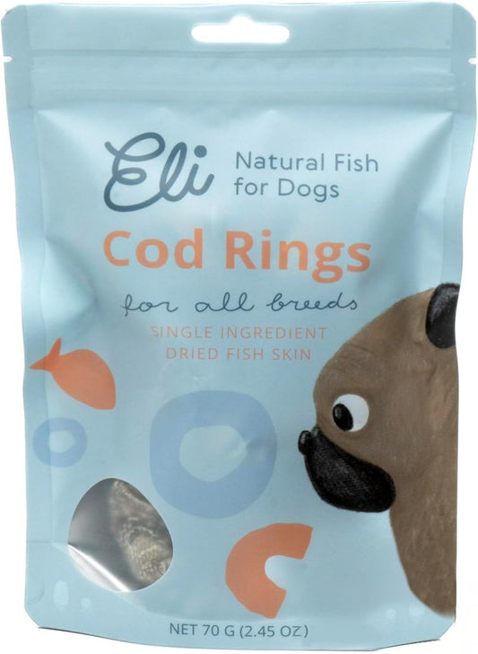 Dried Cod Skin Rings For Dogs 2.45 oz