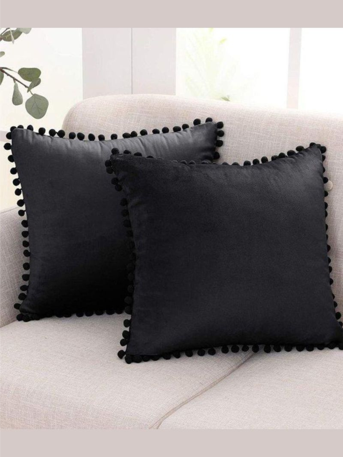 Handcrafted Cushion Cover in hues of Black & White