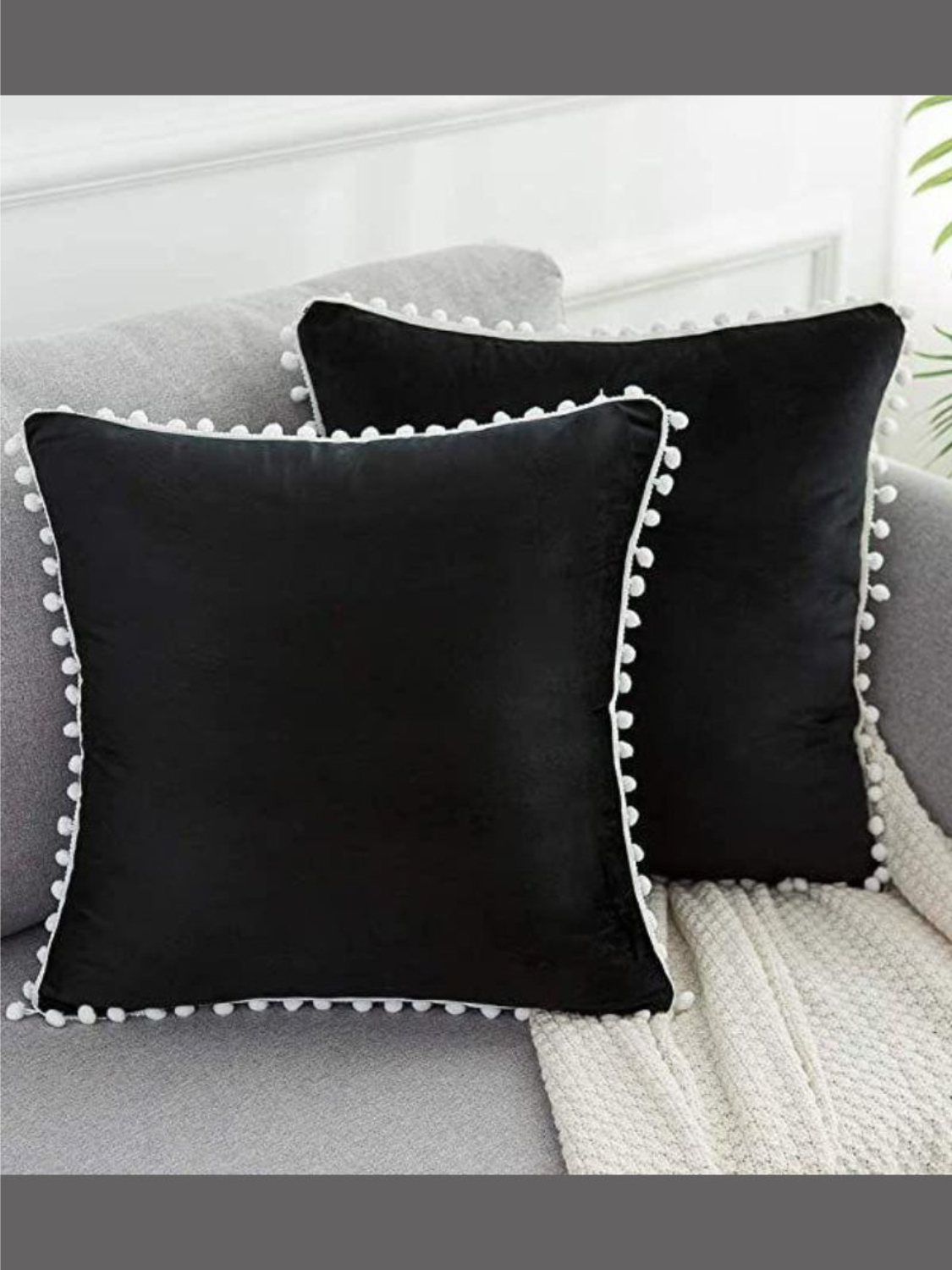 Handcrafted Cushion Cover in hues of Black & White