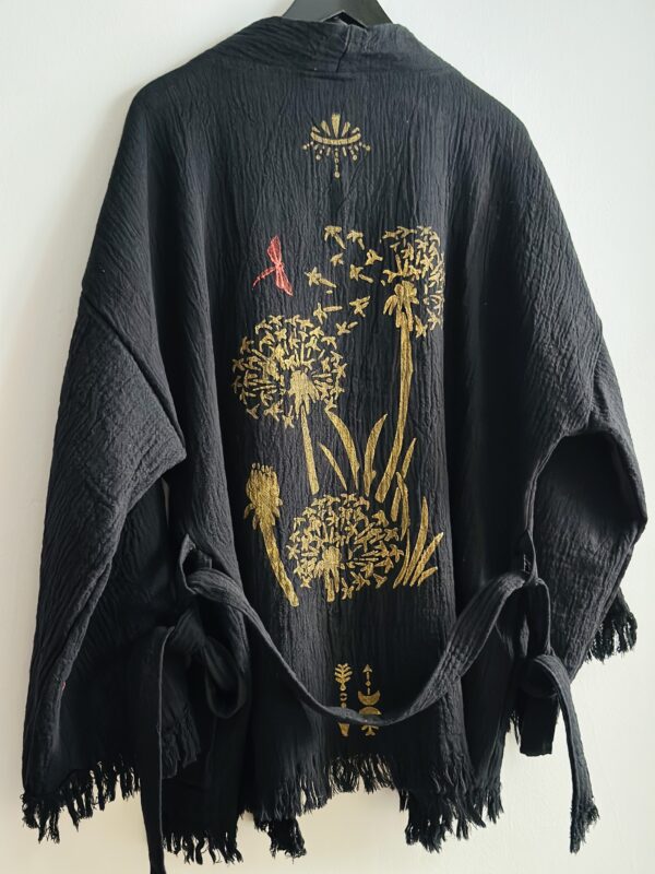 Hand-painted oversized kimono | Black