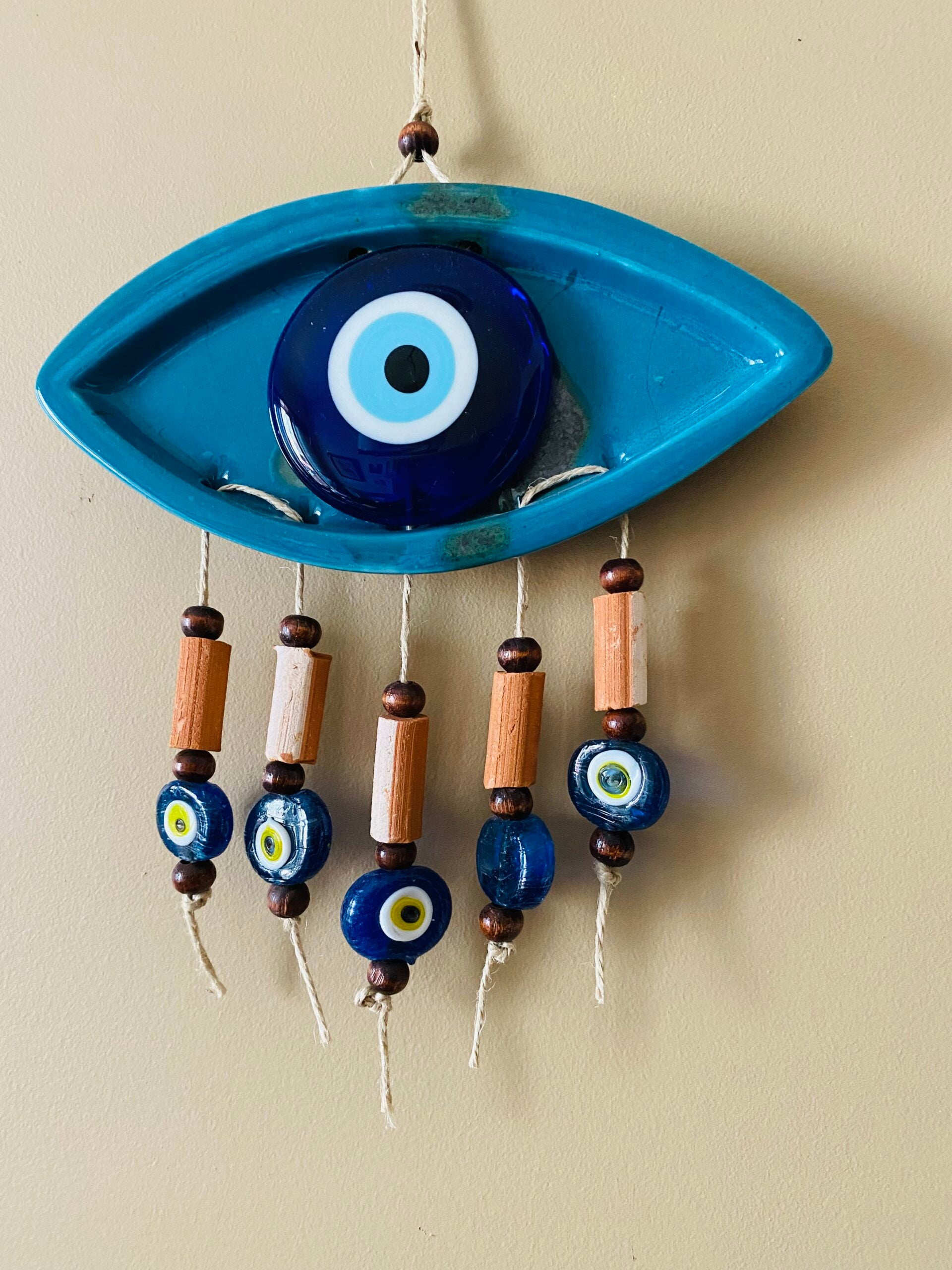 Glass | Ceramic evil eye wall decor/ Blue multi