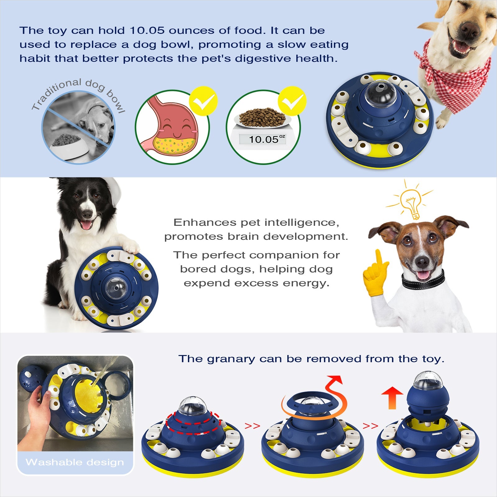 KADTC U.S. Brand & Design Advanced 2 Levels of Challenge Wobble Dog Puzzle Toy for Small/Medium/Large Smart Dogs Treat Puzzles Feeder Food Feeding Puppy Mental Stimulation Toys Christmas New Year Gift
