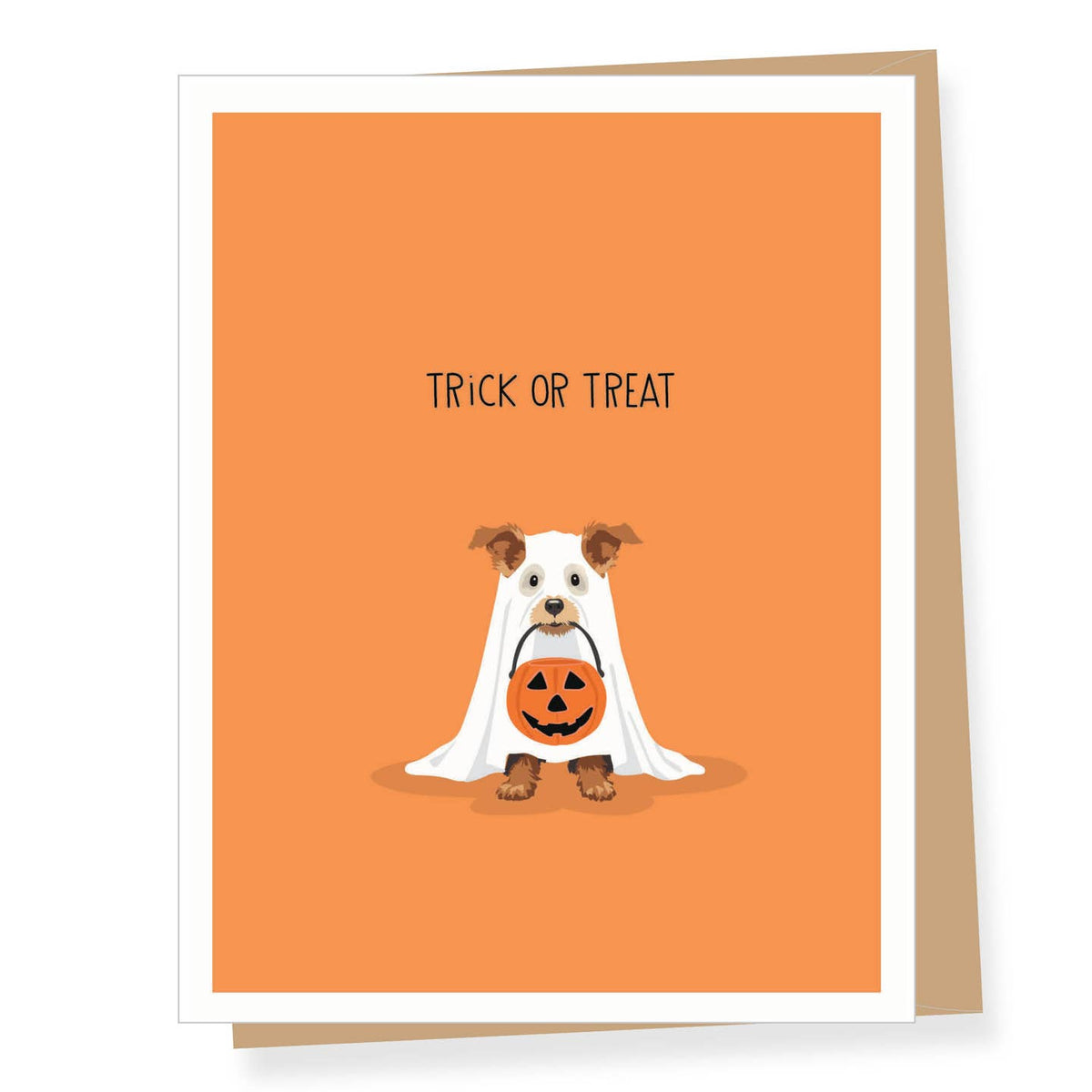 Trick or Treating Dog Halloween Card