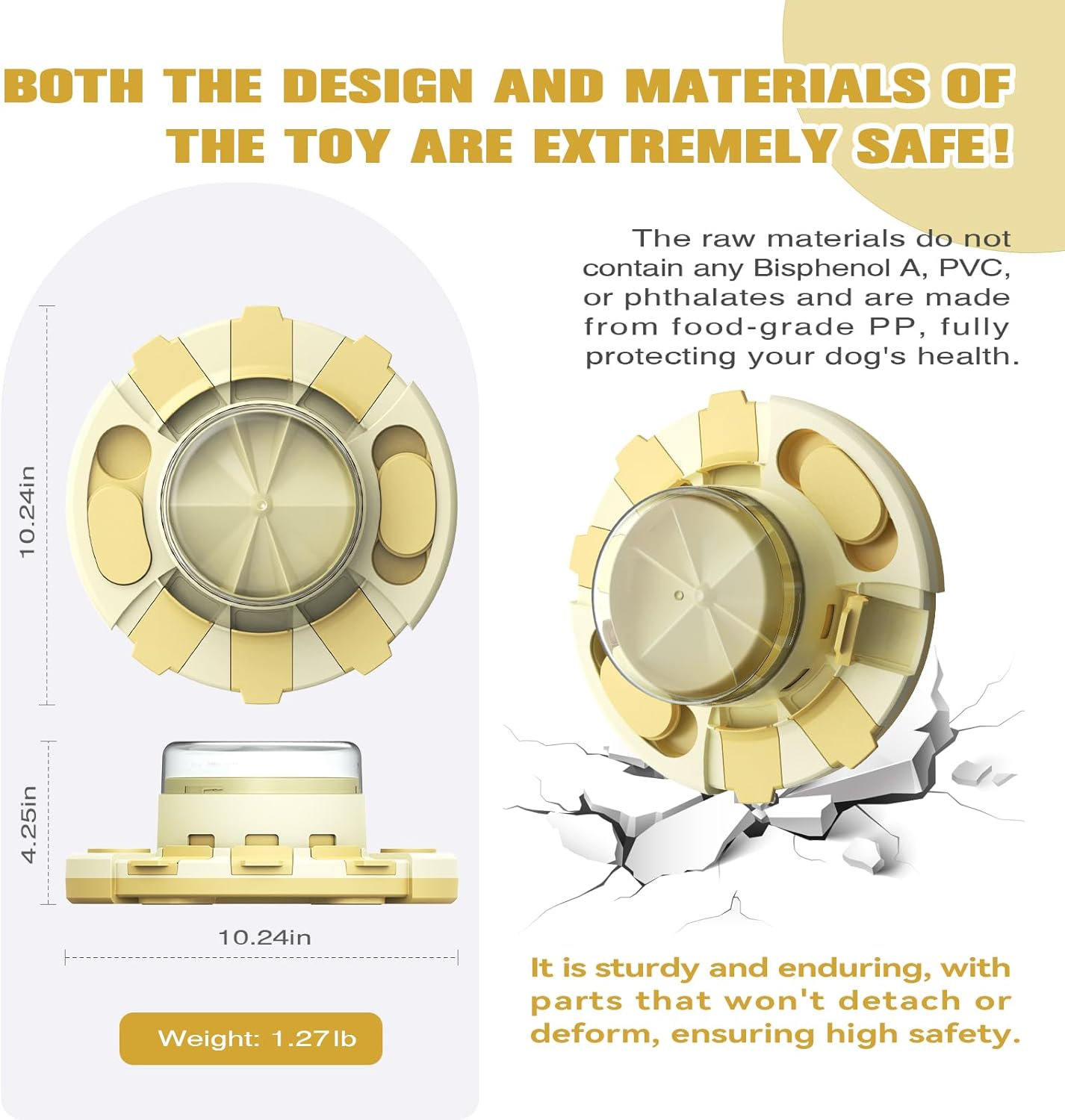 Dog Puzzle Toy Level 2 in 1 for Small/Medium/Large Dogs Treat Puzzles Slow Feeder/w Button Boredom Busters Keep Them Busy Enrichment Toys Food Dispenser Puppy Brain Mental Stimulation Mind Game