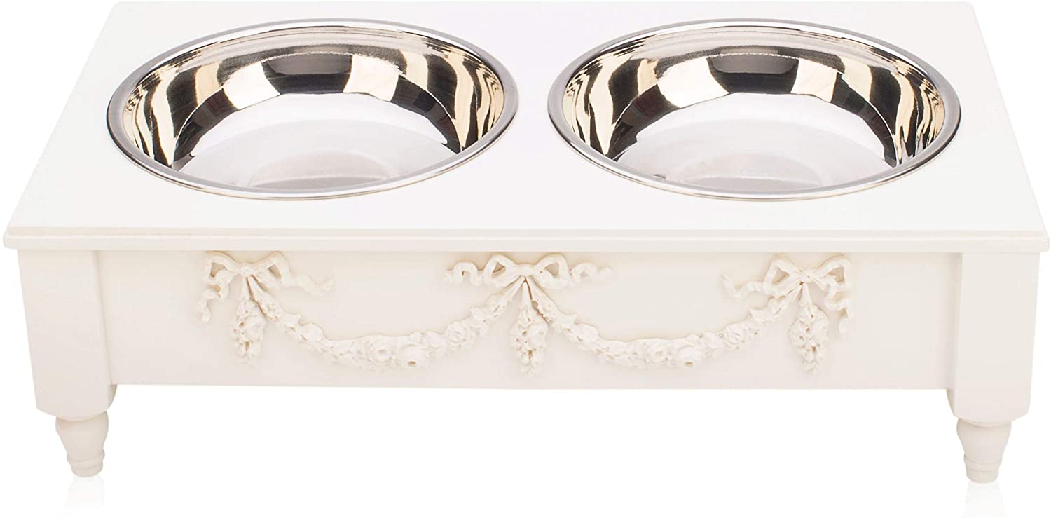 Rose Swag Elevated Pet Bowl / Feeder - Bonne et Filou