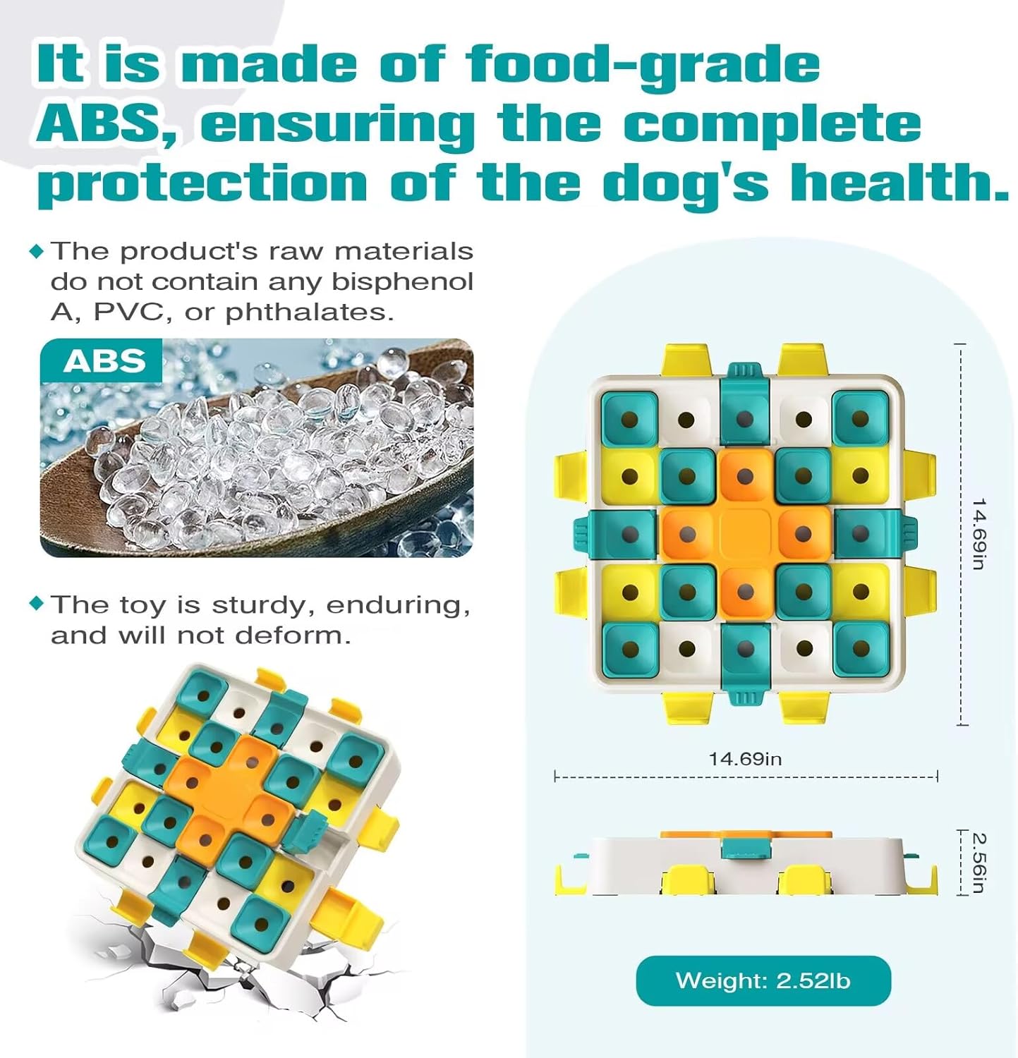 Level 2 in 1 Advanced Dog Puzzle Toy for Small/Medium/Large Smart Dogs Interactive Brain Stimulating Puppy Mental Stimulation Games Cognitive Training Intelligence Toys