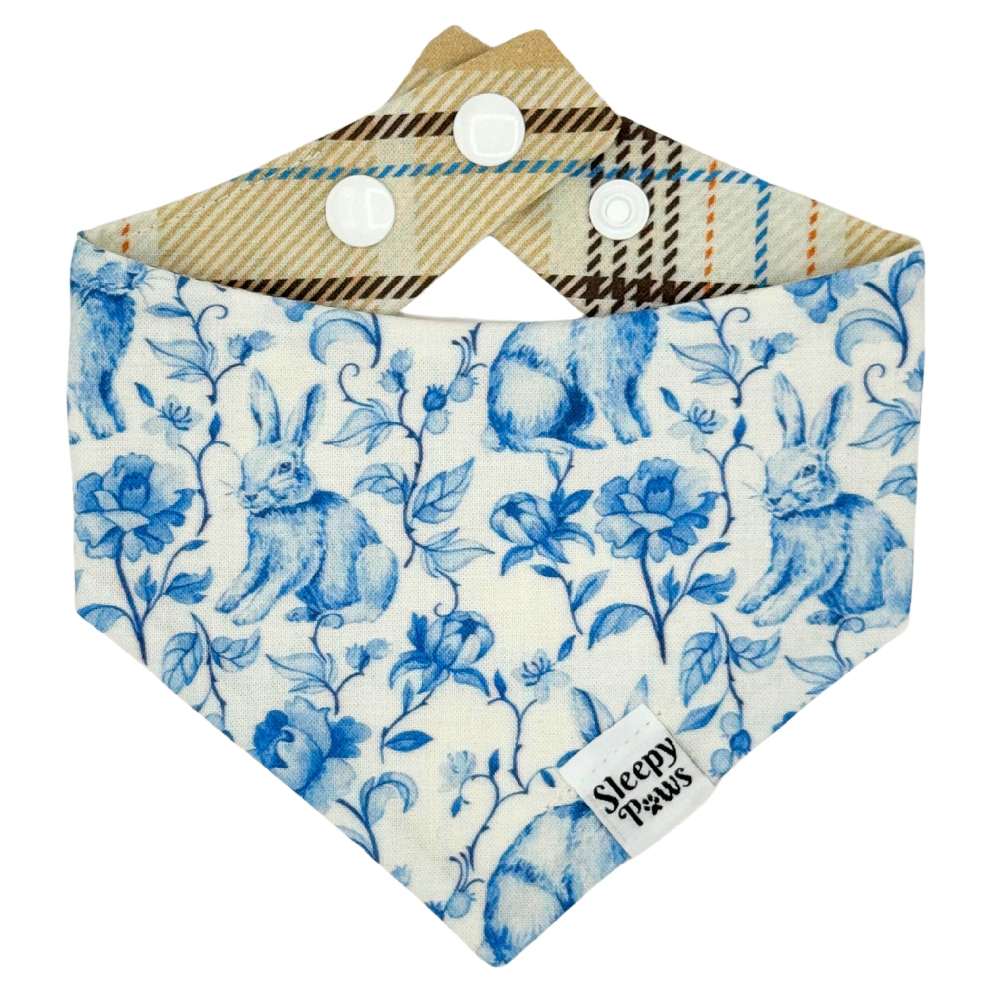 Bunny Floral Blue Bandana