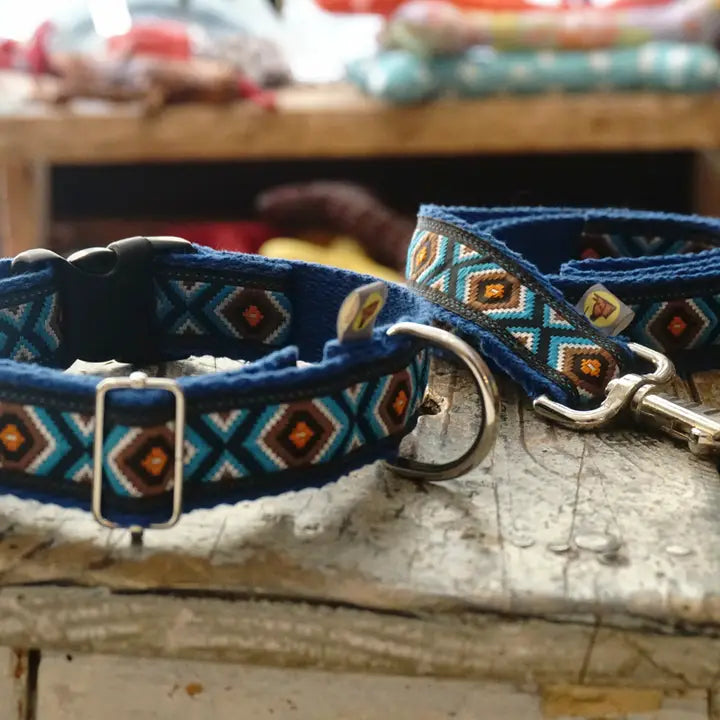 Dark Navy Blue Design Necklace and Strap Set