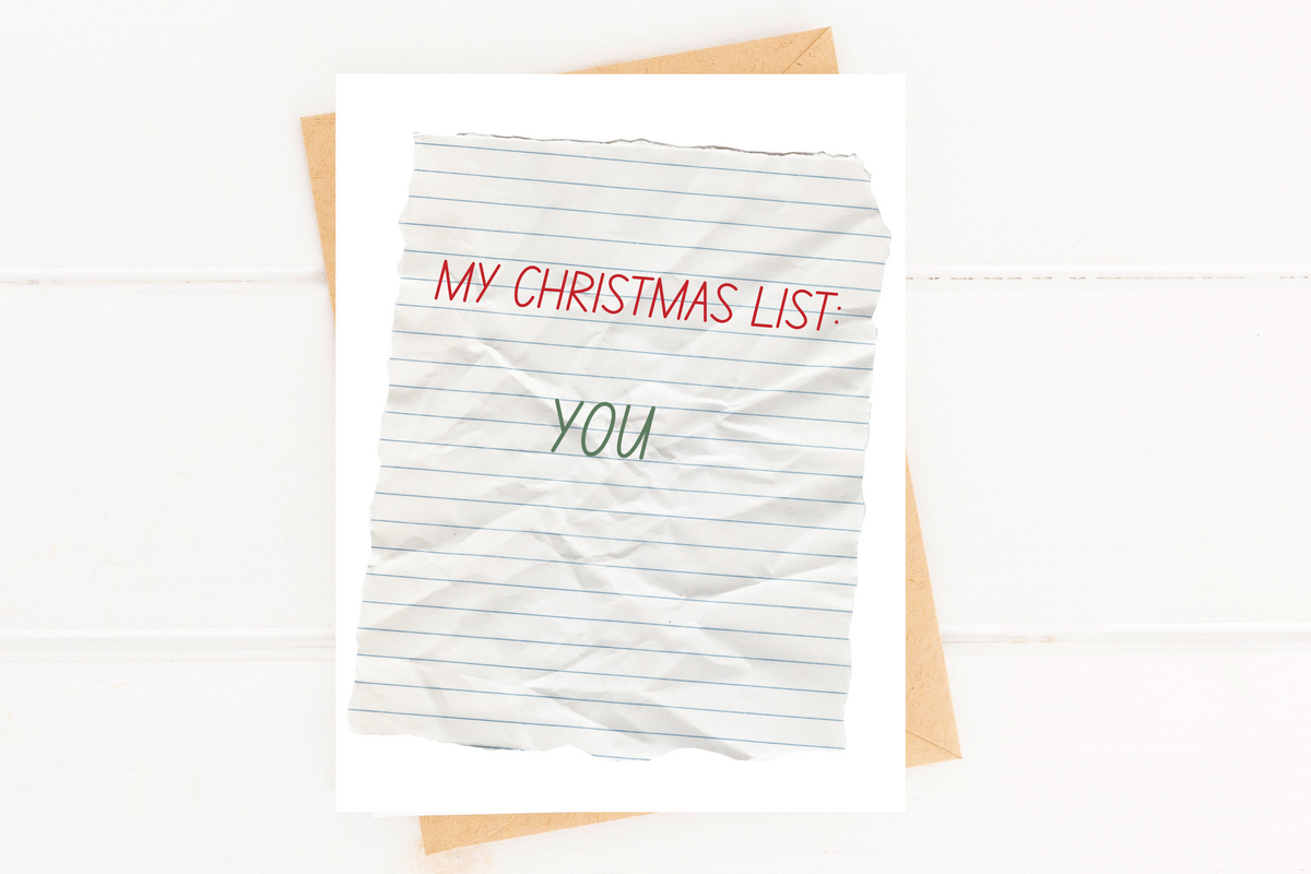 Christmas List Cute Holiday Card Romantic Christmas Card