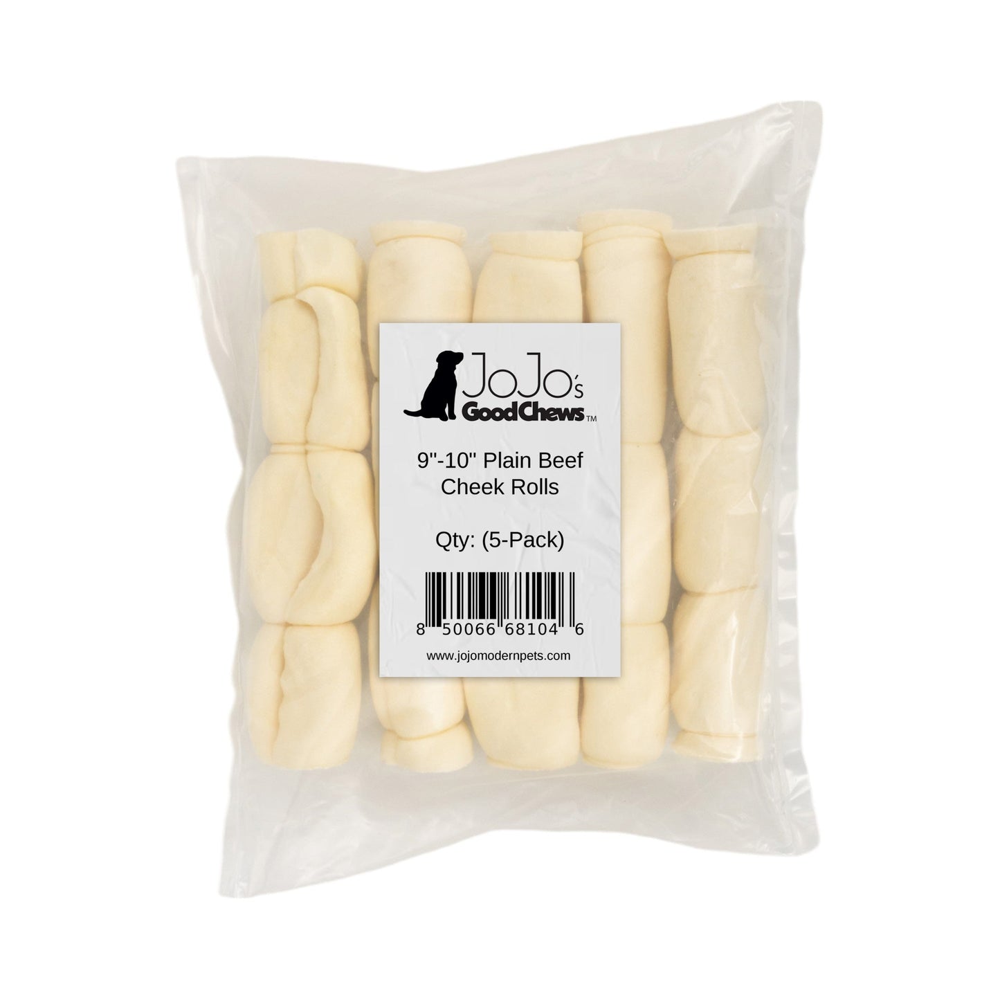 Plain Beef Cheek Rolls for Dogs – All-Natural, Long-Lasting Chews (5-Count)