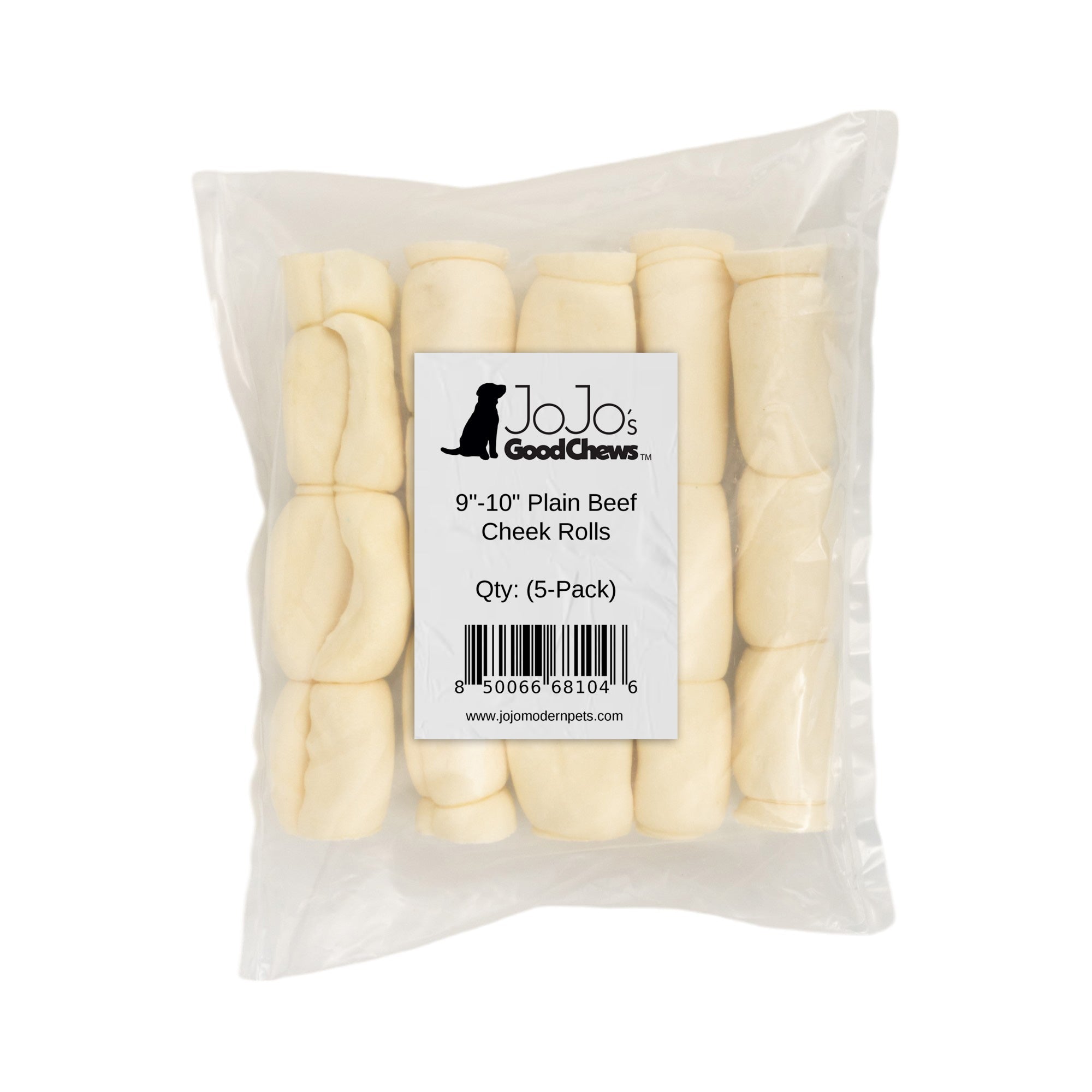 Plain Beef Cheek Rolls for Dogs – All-Natural, Long-Lasting Chews (5-Count)