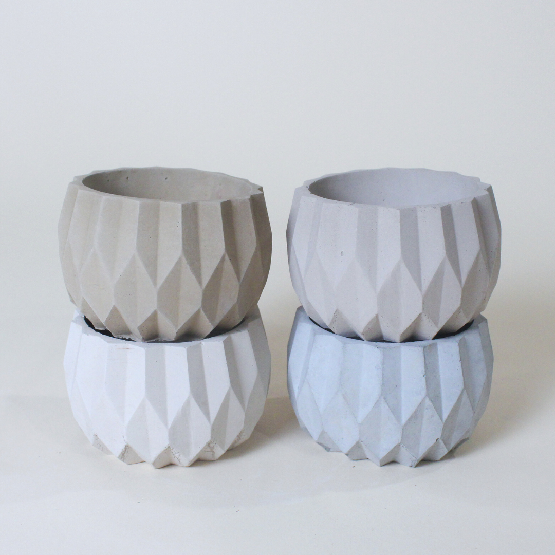 Geometric Fluted Pot