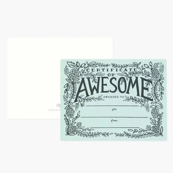 Certificate of Awesome Card