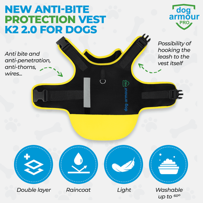 Anti-Bite Protection Vest for Dogs - Yellow