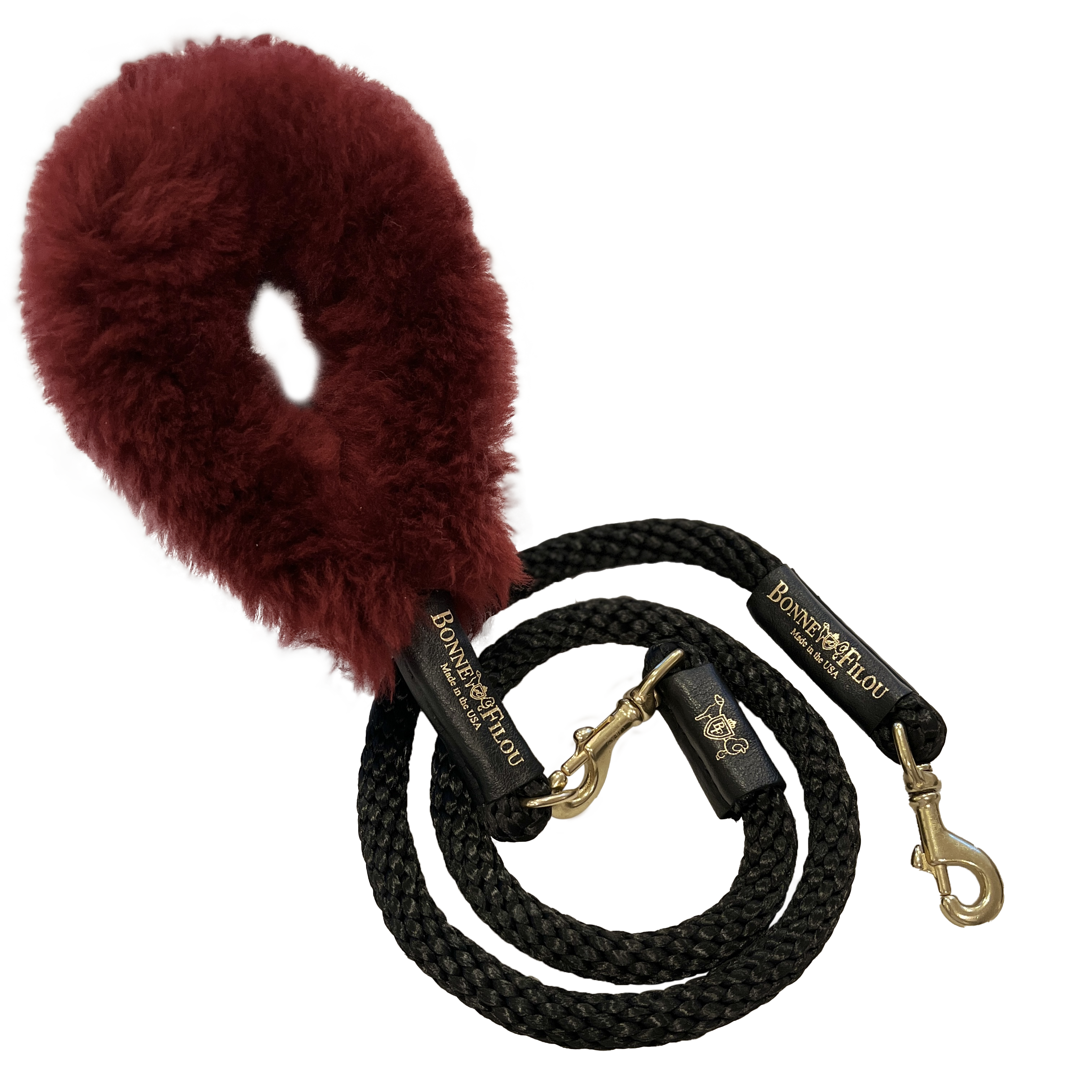 Bundle Shearling Fur Grip + Rope Leash for Dogs