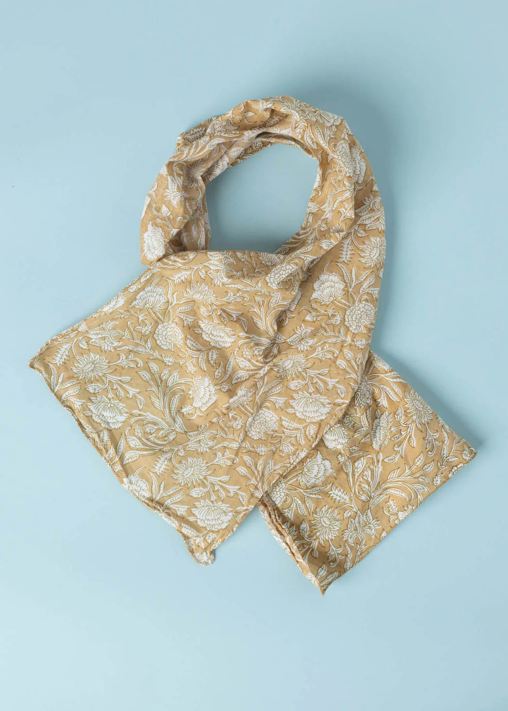 Scarf - Floral Escape Skinny Baked Clay / Olive Oil