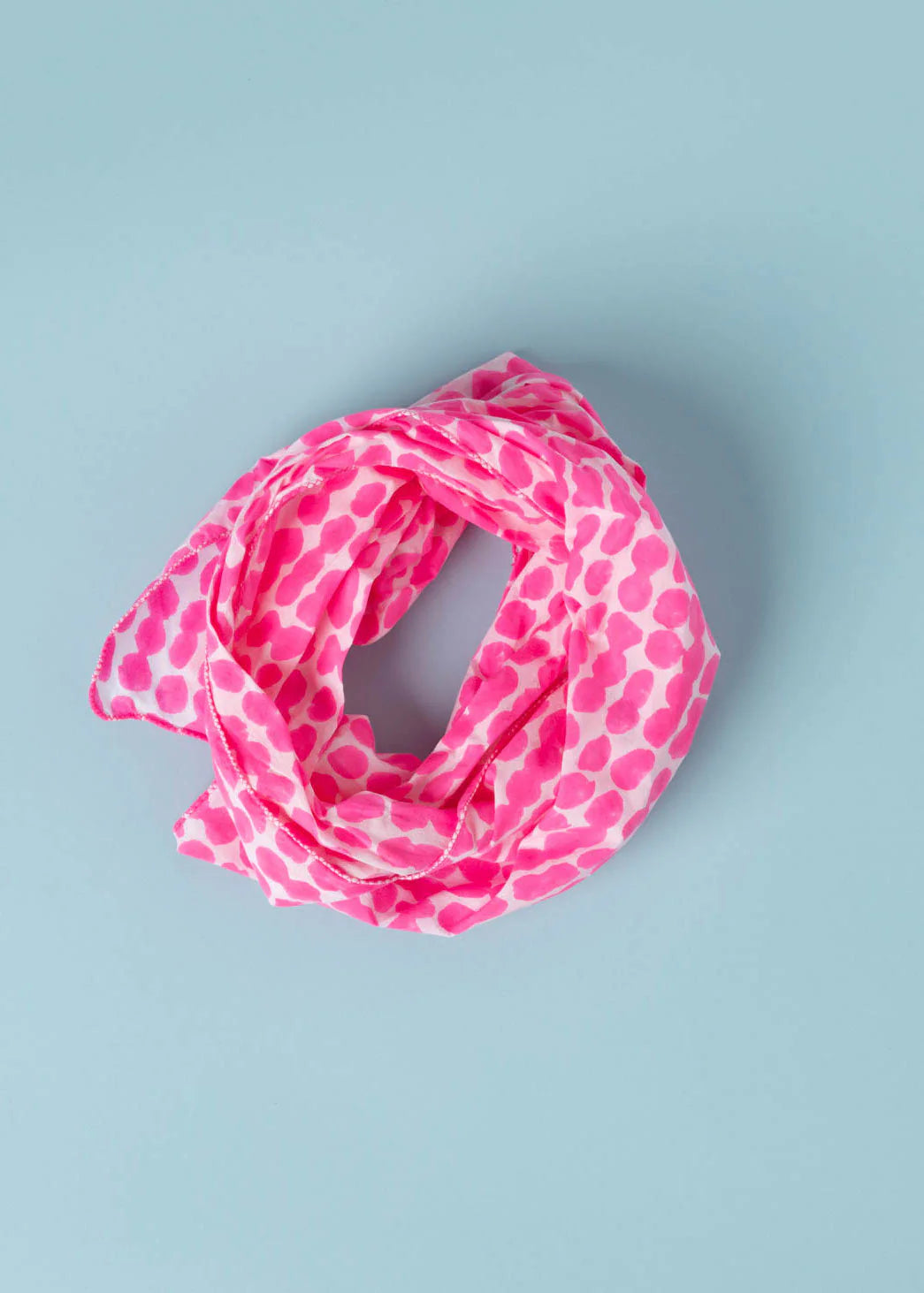 Scarf - Messy Dot Skinny Neon Pink