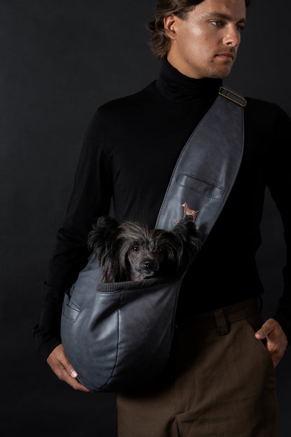 Vegan Leather Pet sling Carrier 3x Safety