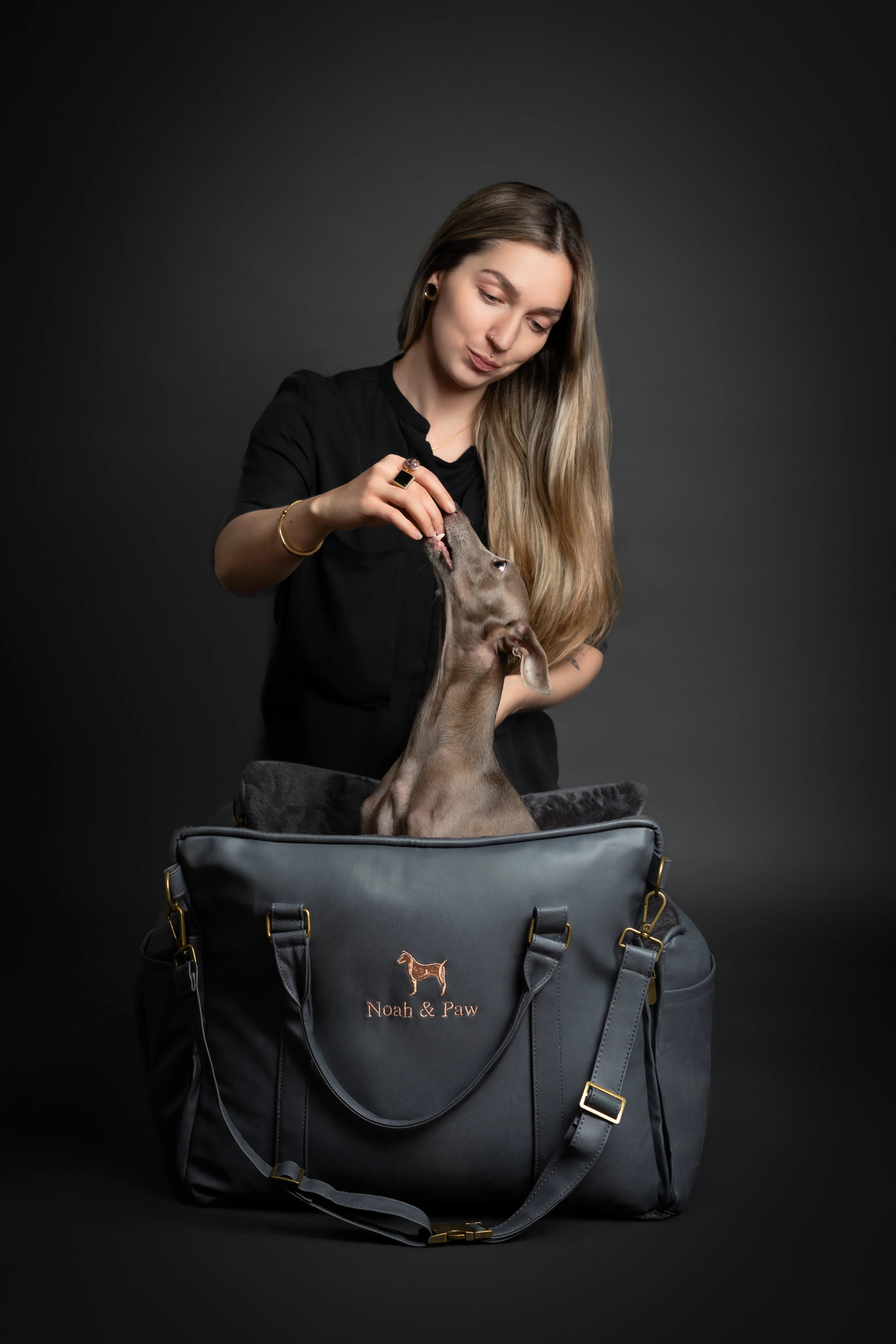 Dog Car Seat Carrier Orthopedic Crushed Foam, Black, Vegan Leather