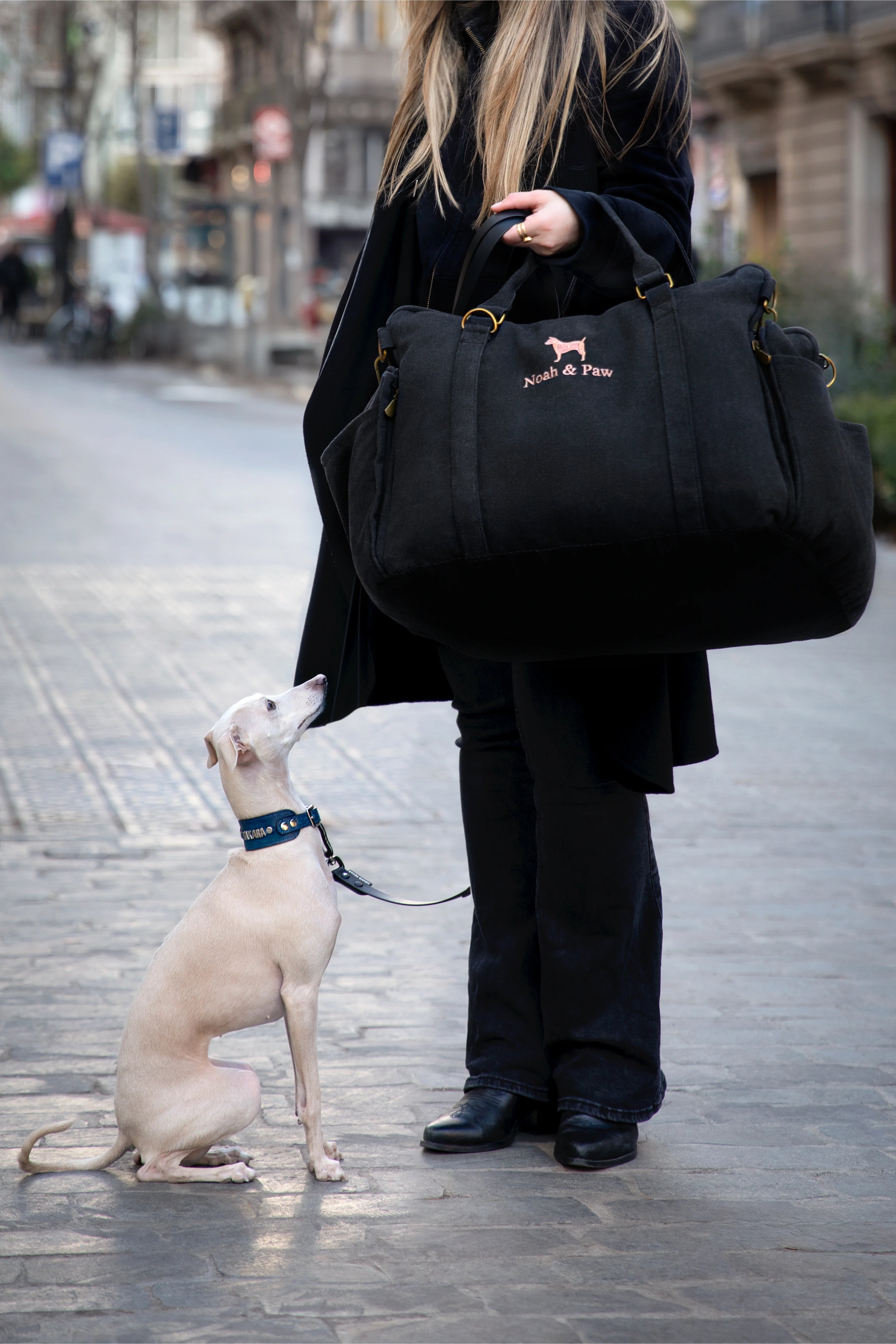 Dog Car Seat Carrier Orthopedic Crushed Foam, Black, Canvas