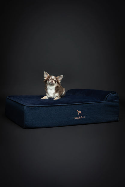Denim Orthopedic Pet Bed, Memory Foam, Infused with Cooling Gel - Classic