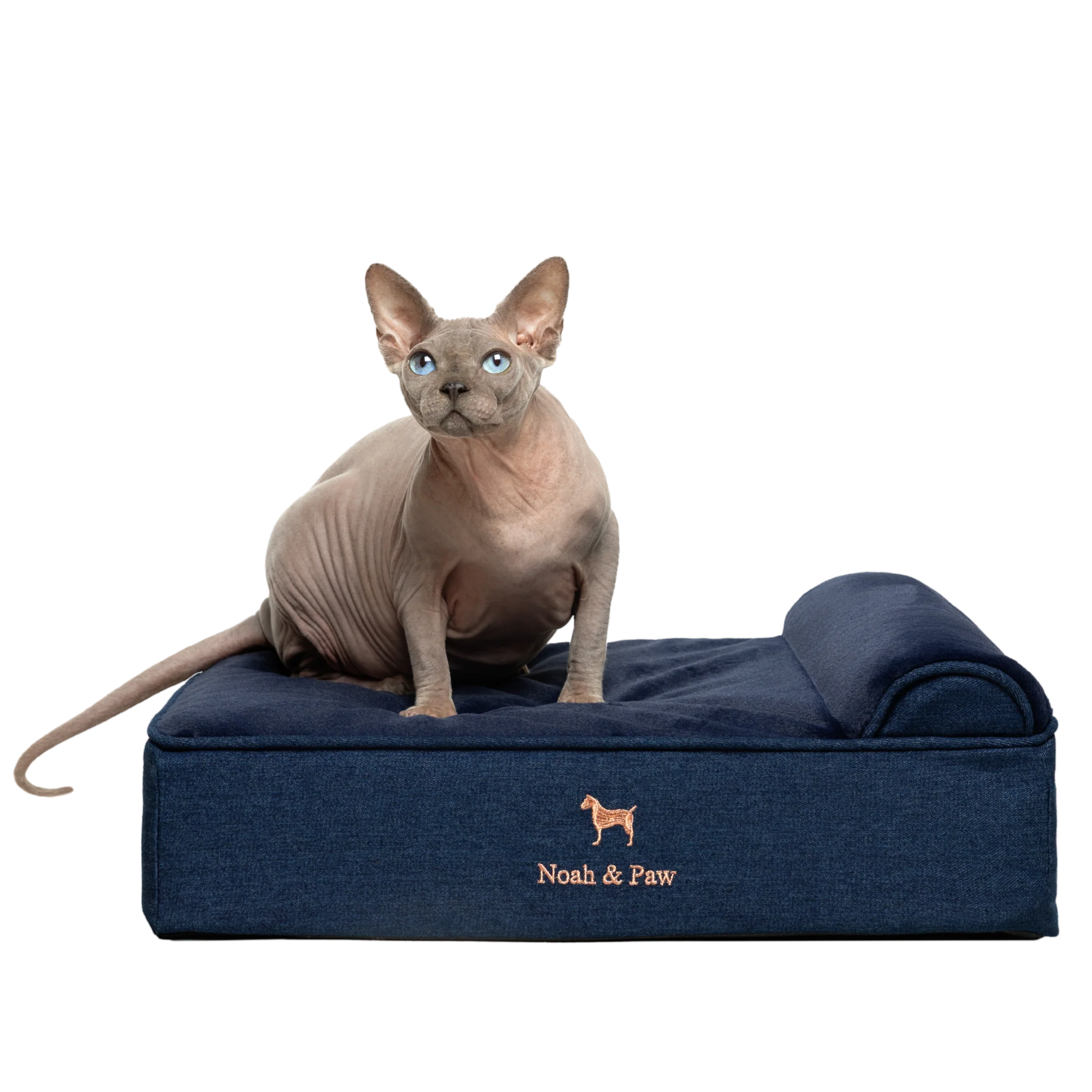 Denim, Orthopedic Pet Bed, Classic Style - Dark Blue - S