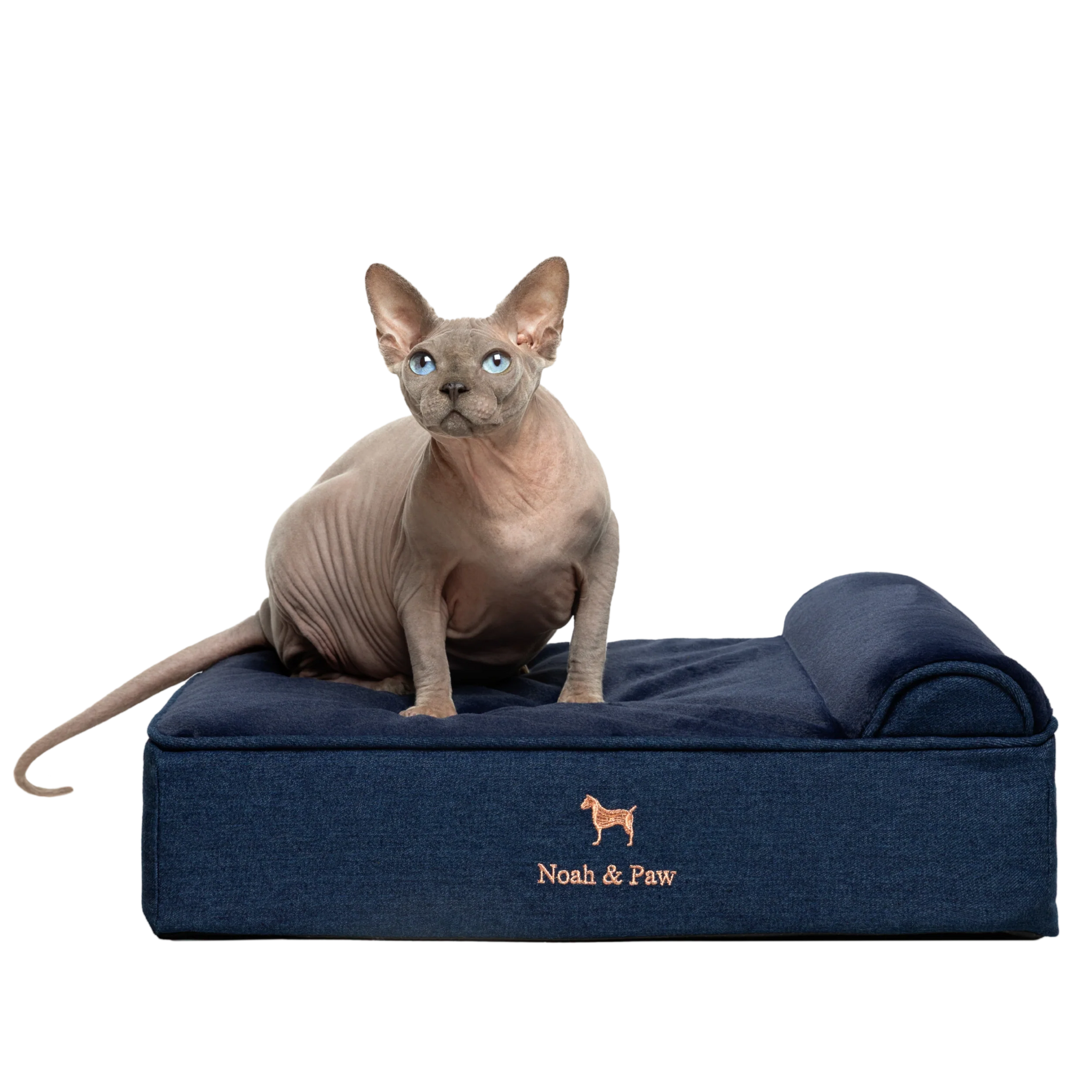 Denim, Orthopedic Pet Bed, Classic Style - Dark Blue - S
