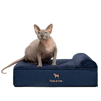 Denim, Orthopedic Pet Bed, Classic Style - Dark Blue - S