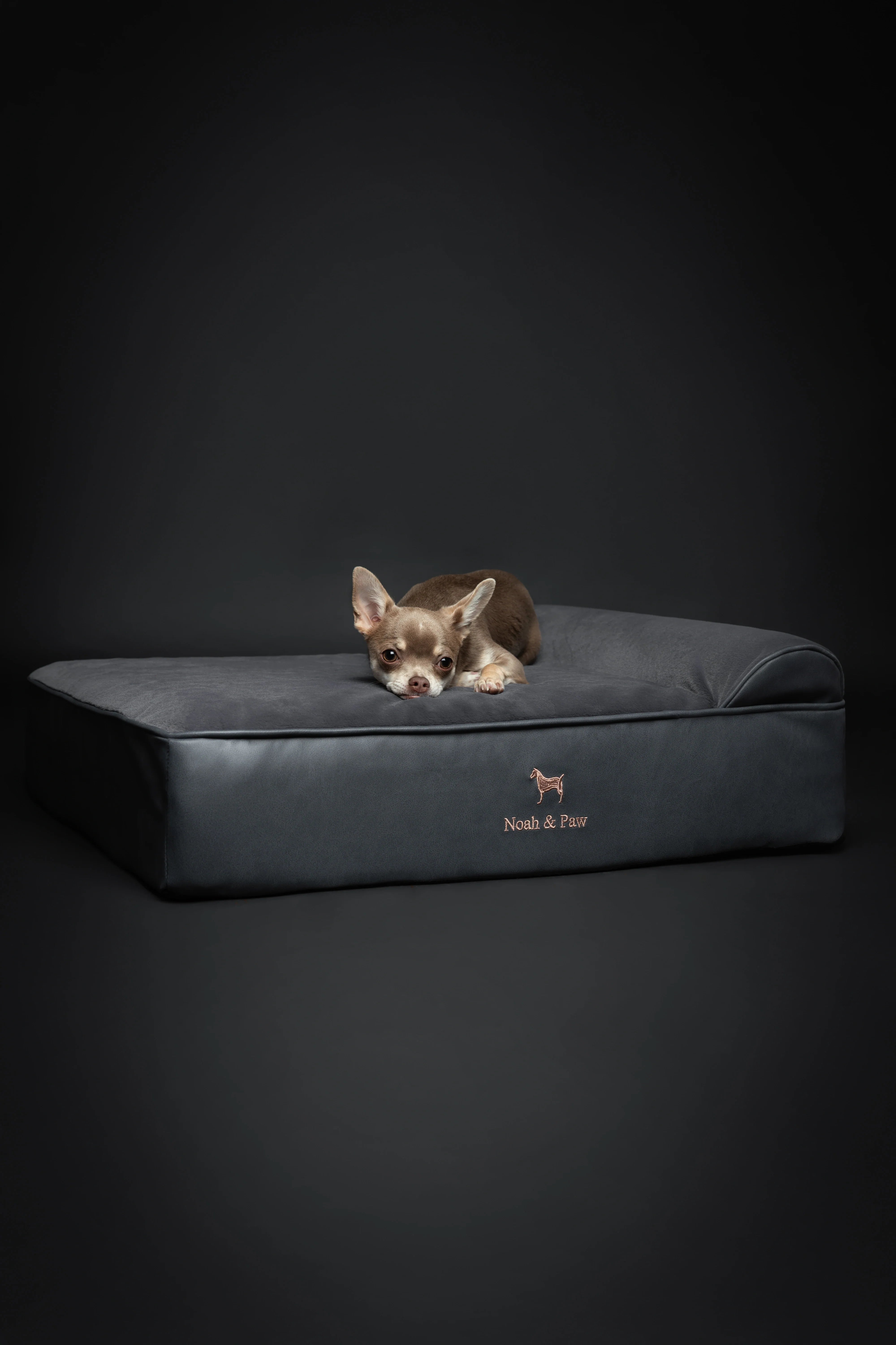 Faux Leather, Orthopedic Pet Bed, Eggshell Memory Foam, Infused with Cooling Gel, Classic Style