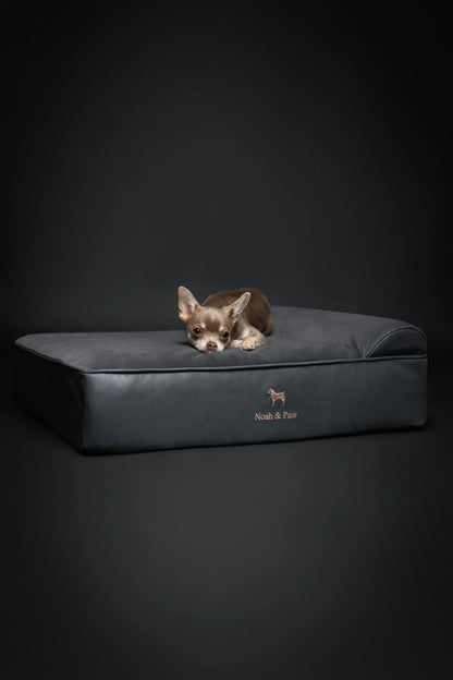 Faux Leather, Orthopedic Pet Bed, Eggshell Memory Foam, Infused with Cooling Gel, Classic Style