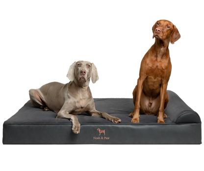 Orthopedic Faux Leather Pet Bed Classic Style - Black - XXL