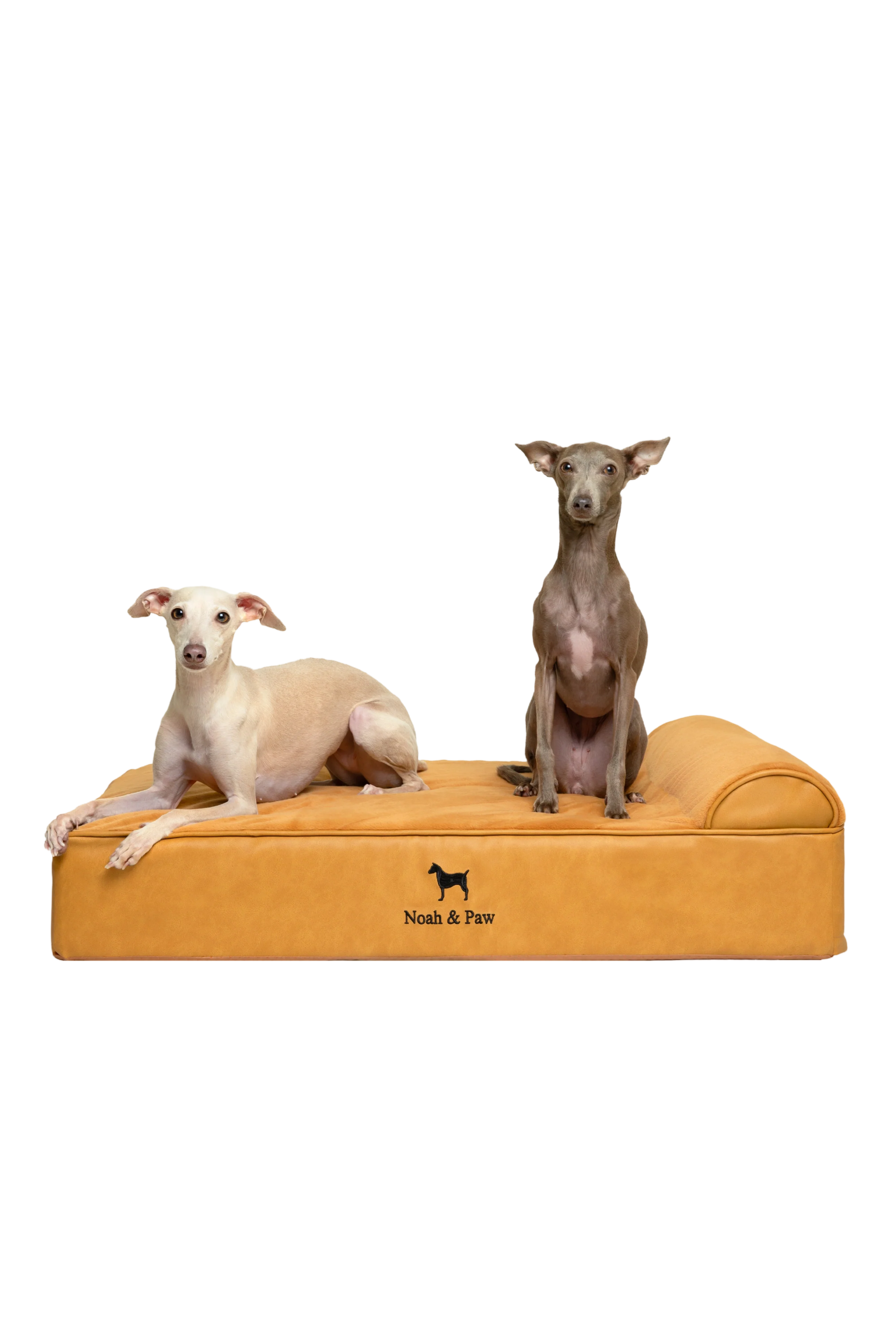 Orthopedic Faux Leather Pet Bed Classic Style - Camel - L