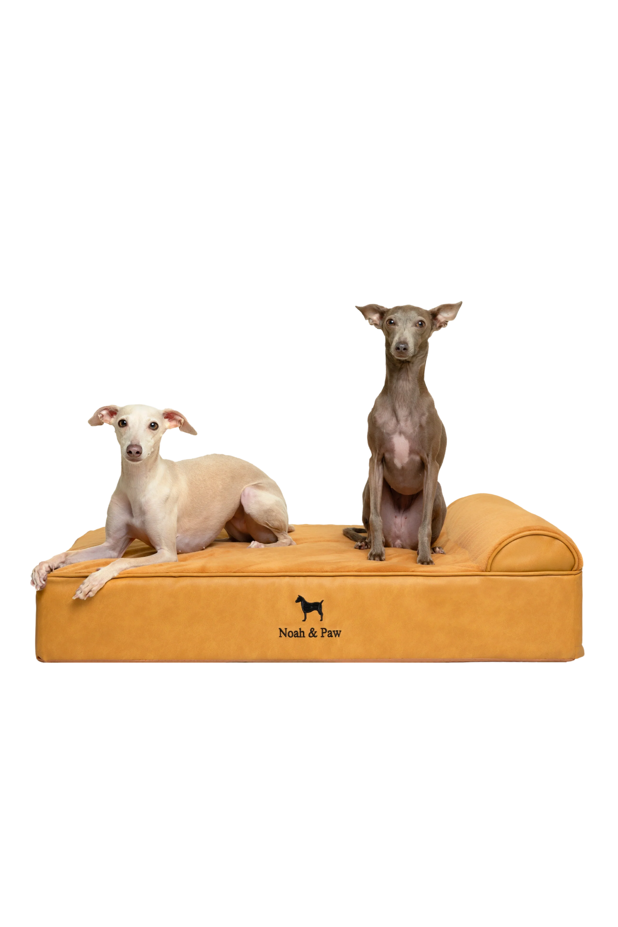 Orthopedic Faux Leather Pet Bed Classic Style - Camel - L