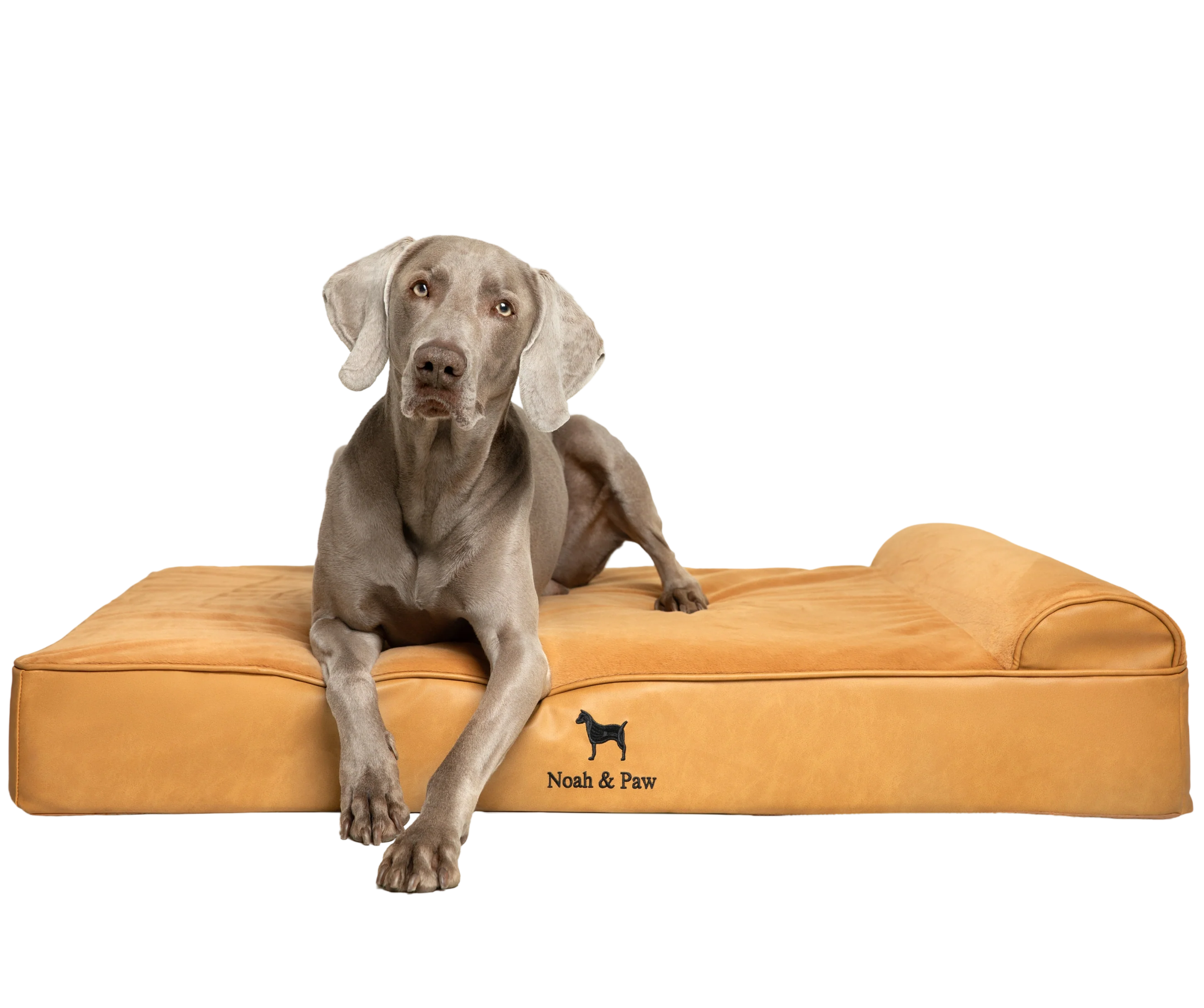Orthopedic Faux Leather Pet Bed Classic Style - Camel - XL