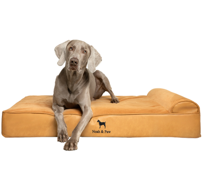 Orthopedic Faux Leather Pet Bed Classic Style - Camel - XL