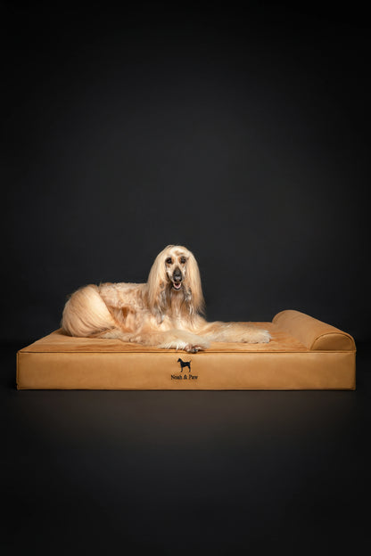 Faux Leather, Orthopedic Pet Bed, Eggshell Memory Foam, Infused with Cooling Gel, Classic Style
