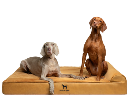 Orthopedic Faux Leather Pet Bed Classic Style - Camel - XXL