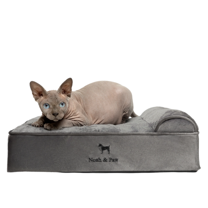 Velvet, Orthopedic Pet Bed, Classic Style - Grey - S