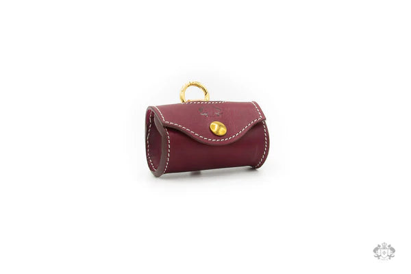 Chianti Maroon Leather Poop Bag Holder