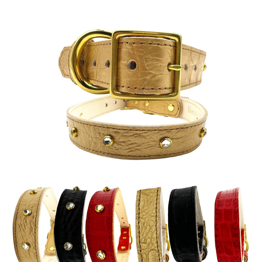 Croc Leather Dog Collar - Bonne et Filou