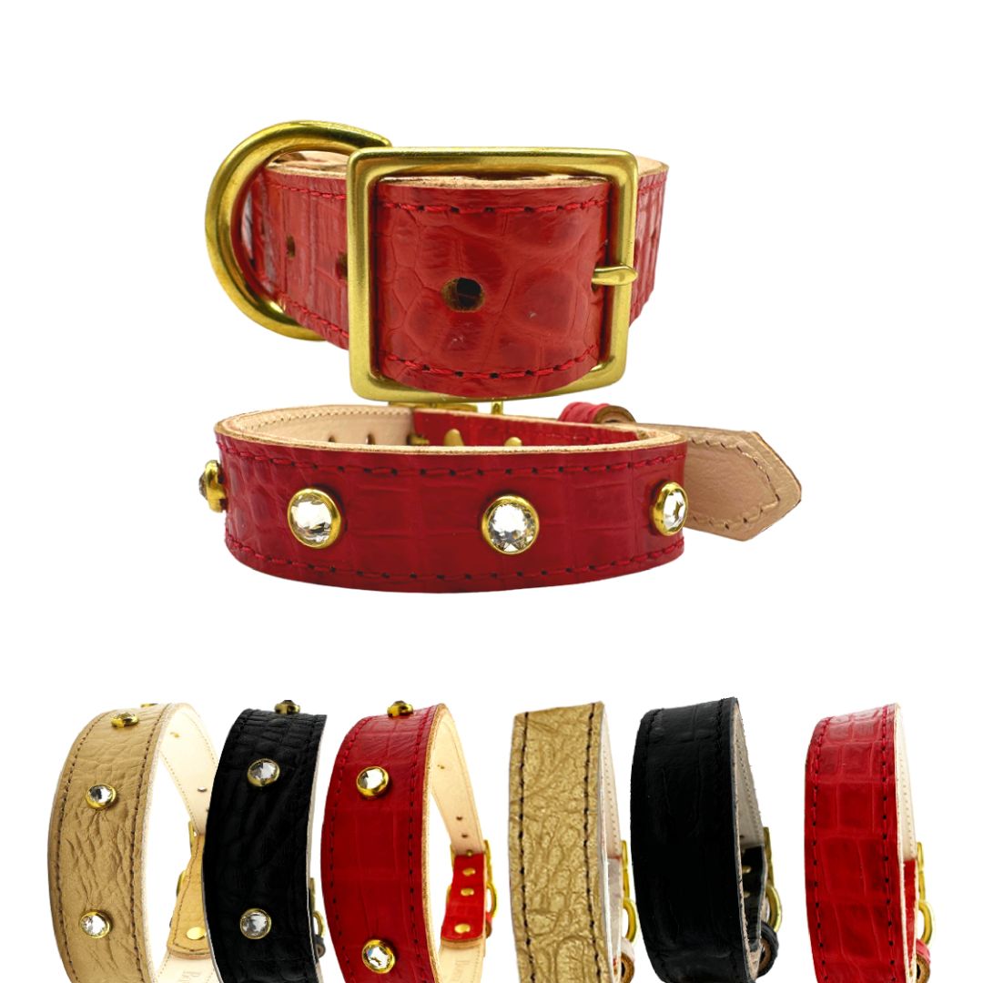 Croc Leather Dog Collar - Bonne et Filou