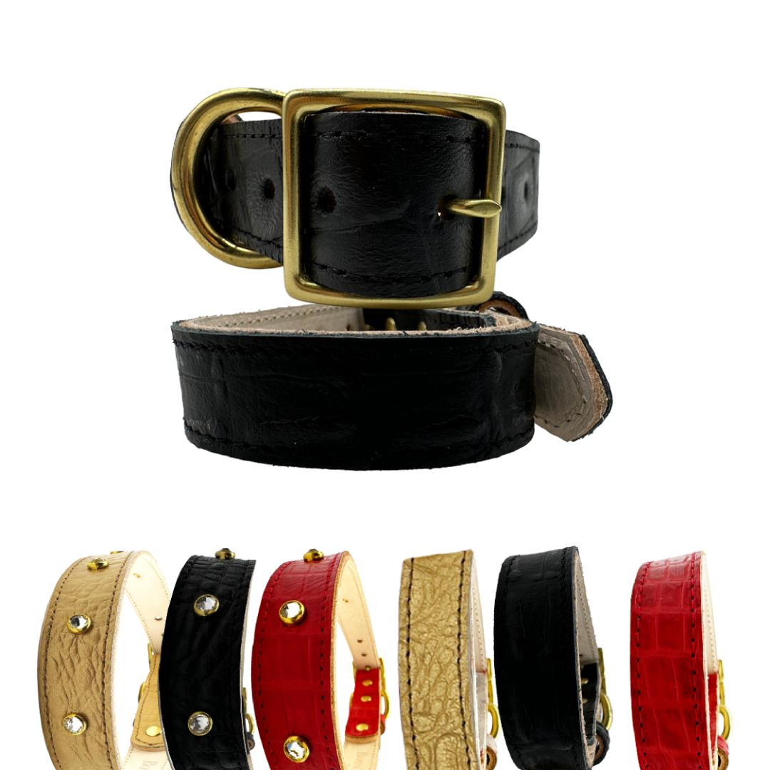 Croc Leather Dog Collar - Bonne et Filou
