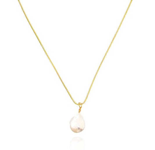ARIEL PEARL PENDANT NECKLACE - JUNE BIRTHSTON
