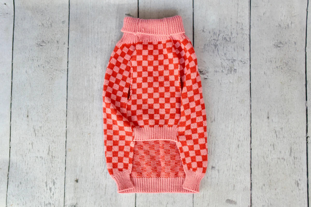 Check Sweater in Pinks