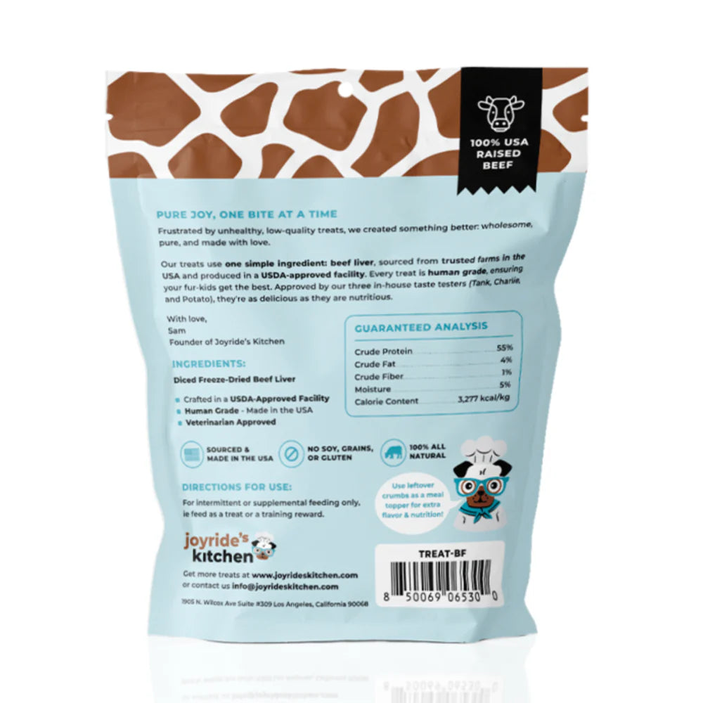 Joyride's Kitchen Premium Beef Liver Freeze-Dried Raw Dog Treats | 2 PACK