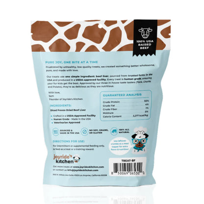 Joyride's Kitchen Premium Beef Liver Freeze-Dried Raw Dog Treats | 2 PACK