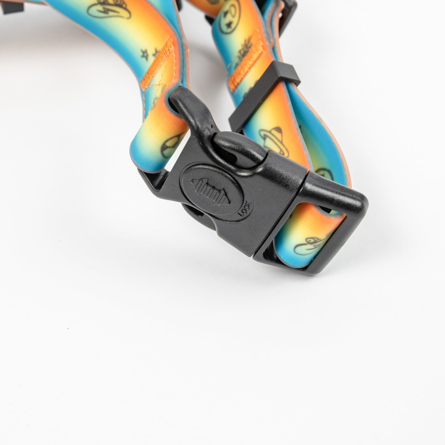Doodles Print Waterproof Dog Harness - Orange Gradient