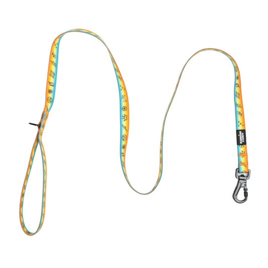 Doodles Print Waterproof Dog Leash - Orange Gradient