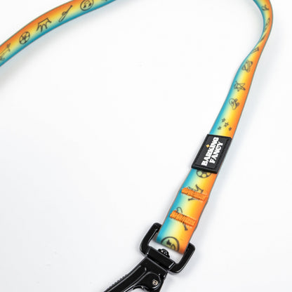 Doodles Print Waterproof Dog Leash - Orange Gradient