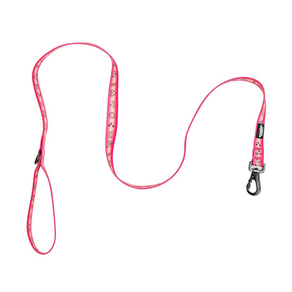 Doodles Print Waterproof Dog Leash - Pink Gradient